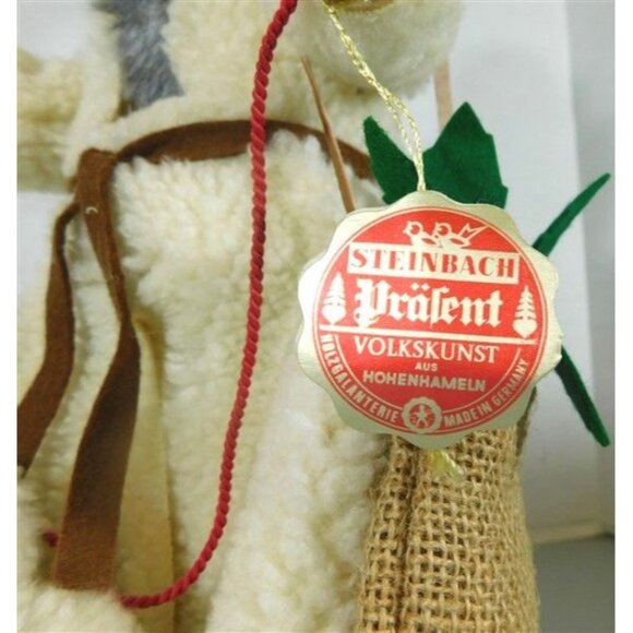 7/1296 Vintage Steinbach Big Nut Cracker Shepard on Wooden Stand Hand Made Net C - Picture 5 of 7